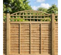 Standard Fence Panel Topper 6ft x 1ft Arch Top Square Garden Trellis Wooden | 182.8cm x 52cm, Arched Privacy Lattice Fencing, Wall-Mount or Add Extra Height, Treated, Support for Plants & Vegetables