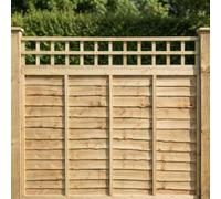 Standard Fence Panel Topper 6ft x 1ft Square Garden Trellis Wooden 3pk