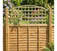 Standard Fence Panel Topper 6ft x 2ft Arch Top Square Trellis Wooden 5pk