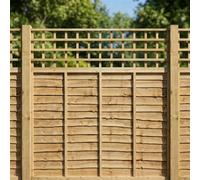 Standard Fence Panel Topper 6ft x 2ft Square Garden Trellis Wooden 5pk