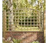 Standard Fence Panel Topper 6ft x 3ft Arch Top Square Trellis Wooden 5pk | 182.8cm x 112cm, Arched Privacy Lattice Fencing, Wall-Mount or Add Extra Height, Treated, Support for Plants & Vegetables