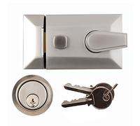 Standard Front Door Deadlocking Night Latch in Narrow or Standard Narrow Satin Chrome Plated