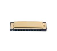 Standard Harmonica 10 Hole C Harmonica For Beginners Practice Playing The Instrument.(Gold)