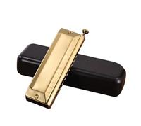 Standard Harmonica 12 Hole Chromatic Harmonica For Adults Beginners And Professionals(Gold)