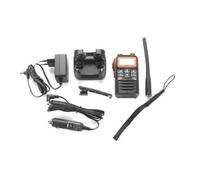 Standard Horizon HX40E Marine VHF Handheld Transceiver, Red/Black, Waterproof, 12.0 Volts, Lithium-Ion Battery, 7-9 Hours Battery Life, For Adults, Includes Charger Cradle & Manual