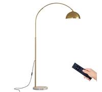 Standard lamps living room Gold Floor Lamps for Living Room Arc Floor Lamps Adjustable Metal Shade Remote Control Dimmable Floor Lamp Over Couch Brass Floor Lamp for Bedroom