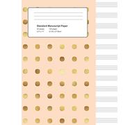 Standard Manuscript Paper: Peach & Gold Dots Blank Sheet Music