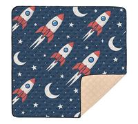Standard Night Sky Rockets Soft Foam Baby Playmat for Floor Waterproof Padded Play Mat for Baby Kids Toddlers Infants, 50'' x 50''