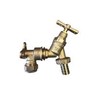 Standard Outdoor Garden Tap 1/2" Hose Union Bib Cock + 15mm x 1/2" Compression Wall Plate Elbow