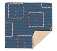 Standard Pattern Ocean Patriotic Soft Thick Baby Activity Play Mat for Indoor Outdoor Cozy Breathable Infant Play Activity Mat for Babies Infants Toddlers, 50'' x 50''