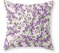 Standard Pillowcase Boho Trees Green Lavender Lilac Wisteria Flower Pattern Cushion Cover Double Sided Cushion Case For Sofa Garden Car 45X45Cm