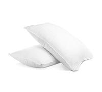 Standard Pillows 6-Pack - 50x75 cm - Striped Cover Standard Size Hotel Quality Soft Pillow for Sleeping - Bounce Back Support Bed Pillows - Hypoallergenic Soft Hollowfibre