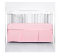 Standard Pleated Crib Bed Skirt Add White Top Sheets for Baby Boys Girls -Nursery Bedding Toddler 14 Inch High(Pink,Custome size)
