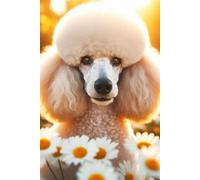 Standard Poodle face Notebook - Large 6 x 9 inches - 127 Pages