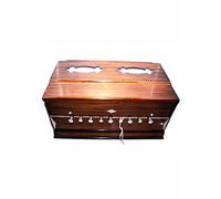 Standard quality 9 stops, 3 keys, light brown harmonium | Vrindavan Bazaar