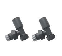 Standard Radiator Valves for Central Heating (Pair) - Sizes and Colors for Designer Bathroom (Anthracite Angled 15mm)