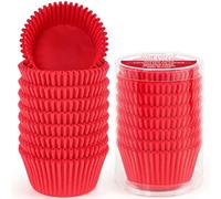 Standard Red Cupcake Liners for Baking 200 Counts - Caperci Greaseproof Muffin Baking Cups for Wedding Birthday Party Baby Shower Festivals (Red)
