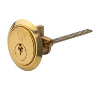 Standard Rim Cylinder Lock Barrel for Surface Mounted Nightlatch Systems with External Key Access and UK Standard Compatibility (Polished Brass)