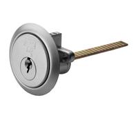 Standard Rim Cylinder Lock Barrel for Surface Mounted Nightlatch Systems with External Key Access and UK Standard Compatibility (Satin Chrome)