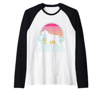 Standard Schnauzer Dog Vintage 80s Vaporwave Aesthetic Puppy Raglan Baseball Tee