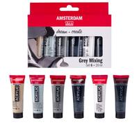 Standard Series Acrylic Paint Grayscale Set, 6 x 20 ml, high quality pigments, versatile colors, lightfast, durable formula, perfect balance in grayscale.