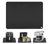 Standard Silicone Mat, Black Baking Mat - Food Grade Kids Dinner Table Placemat With Raised Edges, Heat Resistant, Non-Slip Counter for Air Fryer, Nonstick Pastry Dough (1 Pack 23.6'' x 15.7'')
