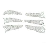 Standard Size Cotton Thread Ball Net Set For American Pool Table Straight Drop System Black And White Six Pieces Thirty Two Centimeters Length Lightweight Material For Indoor Billiard Games(White)