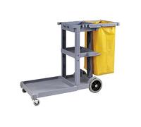 Standard Size Janitorial Cart with Mop Holder | Multipurpose Cleaning Trolley with Detachable Cloth Bag | Rolling Janitor Utility Cart | Commercial Housekeeping Cleaning Cart for Business, School