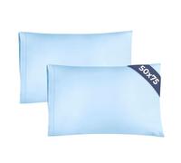 Standard Size Pillow Cases 2 Pack 50x75cm - Extra Soft Pillowcases, Cooling and Breathable Double Brushed Microfiber, Durable Wrinkle Free, Machine Washable, Hotel Quality Pillow Covers - Light Blue