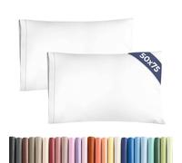 Standard Size Pillow Cases 2 Pack 50x75cm - Extra Soft Pillowcases, Cooling and Breathable Double Brushed Microfiber, Durable Wrinkle Free, Machine Washable, Hotel Quality Pillow Covers - White