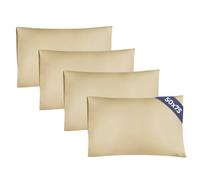 Standard Size Pillow Cases 4 Pack 50x75cm - Extra Soft Pillowcases, Cooling and Breathable Double Brushed Microfiber, Durable Wrinkle Free, Machine Washable, Hotel Quality Pillow Covers - Beige