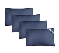 Standard Size Pillow Cases 4 Pack 50x75cm - Extra Soft Pillowcases, Cooling and Breathable Double Brushed Microfiber, Durable Wrinkle Free, Machine Washable, Hotel Quality Pillow Covers - Navy Blue