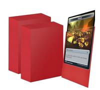 Standard Soft Card Sleeves, 66 x 91mm Clear Frosted Trading Card Sleeves, Standard Card Sleeves for Trading Card, Magic, MTG, Sports Cards, Game Cards (100 RED)