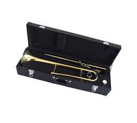Standard Trombone Gold Lacquered Brass Three Key Slide Trombone In The Key Of C For Stage Performance