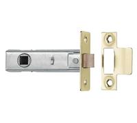 Standard Tubular Latch Durable Steel Mortice Door Latch for Internal Timber Doors Lever Handle Applications (Electro Brassed, 76mm)