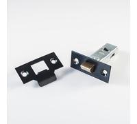 Standard Tubular Latch Durable Steel Mortice Door Latch for Internal Timber Doors Lever Handle Applications (Powder Coat Black, 76mm)