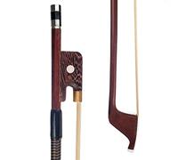 Standard Violin Bow 4/4 3/4 1/2 1/4 1/8 Double Bass Bow Brazilwood Round Stick White Mongolia Horsehair Sheep Skin Grip Well Balanced violin bow (Color : 4-4)