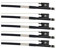 Standard Violin Bow 5pcs Black Carbon Fiber Violin Bow 1/16 Small Size 50cm White Horsehair Ebony Frog Fast Response Child Student Bow violin bow