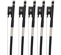 Standard Violin Bow 5pcs Black Carbon Fiber Violin Bow 1/16 Small Size 50cm White Horsehair Ebony Frog Fast Response Student Bow violin bow