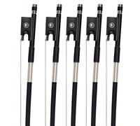 Standard Violin Bow 5pcs Black Carbon Fiber Violin Bows 4/4-1/16 AAA Grade Mongolia Horse Hair Ebony Frog Straight Bow violin bow (Color : BK_3/4)