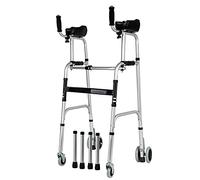 Standard Walker for Seniors, Upright Elderly Walker Lightweight Foldable Mobility Rollator with Wheels and Arm Rest Pad, Removable, Adjustable Height 109-119Cm,Walker