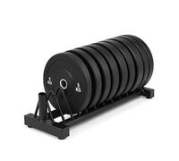 Standard Weight Plate Storage Rack with Plates & Barbell Set - Cast Iron, Bumper & Tri Grip Options - 45kg to 150kg with 4ft/5ft/6ft/7ft Barbell