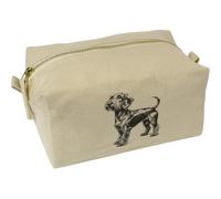 'Standard Wire-haired Dachshund Side View' Canvas Wash Bag/Makeup Case (CS00042357)