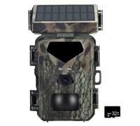 (standard, With 32G Card) Solar Powered Night Vision Trail Camera 20MP 1080P Hunting Cameras 0.3s Trigger Time Camera for Wildlife Monitoring Hunting