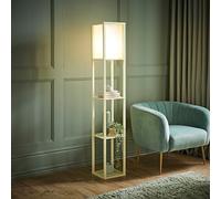 Standard Wooden Floor Lamps for Living Room Standing Storage Shelf Reading Light