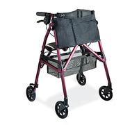 Stander EZ Fold-N-Go Rollator, Lightweight Folding 4 Wheel Rollator with Seat and Lockable Brakes, Elderly Limited Mobility Aid, Regal Rose (Eligible for VAT Relief in the UK)