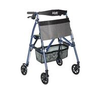 Stander EZ Fold-N-Go Rollator, Lightweight Folding 4 Wheel Rollator with Seat and Lockable Brakes, Elderly Limited Mobility Aid, Cobalt Blue (Eligible for VAT Relief in the UK)