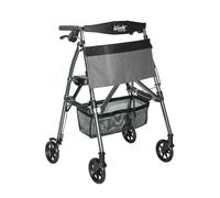 Stander EZ Fold-N-Go Rollator, Lightweight Folding 4 Wheel Rollator with Seat and Lockable Brakes, Elderly Limited Mobility Aid, Black Walnut (Eligible for VAT Relief in the UK)