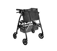 Stander EZ Fold-N-Go Rollator Micro, Lightweight Rolling Walker for Short Seniors with Seat & Brakes, Black Walnut (Eligible for VAT Relief in The UK)