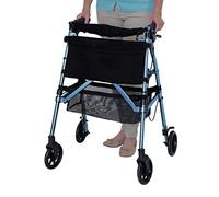 Stander EZ Fold-N-Go Rollator Micro, Lightweight Rolling Walker for Short Seniors with Seat & Brakes, Cobalt Blue (Eligible for VAT Relief in The UK)